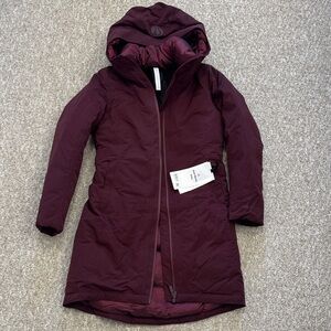 Lululemon Athletica Snow Parka Maroon Hooded Jacket , Brand new